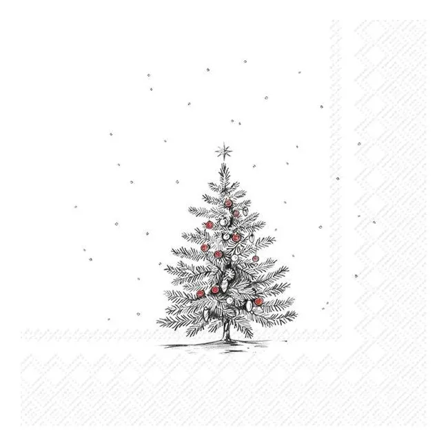 Serwetki 33x33cm Pure Christmas Tree Black 20szt.