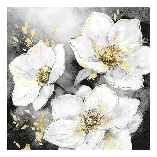 Serwetki 33x33cm Golden Grace Black 20szt.