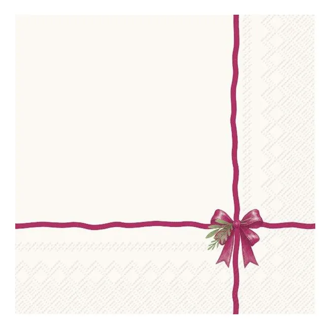 Serwetki 33x33cm Tiny Present Bow Cream 20szt.