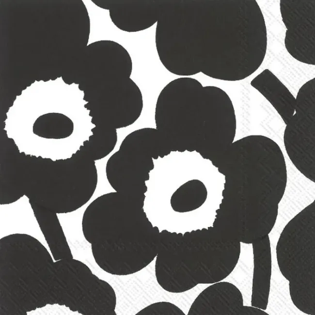 Serwetki 33x33cm Unikko Black White 20szt.