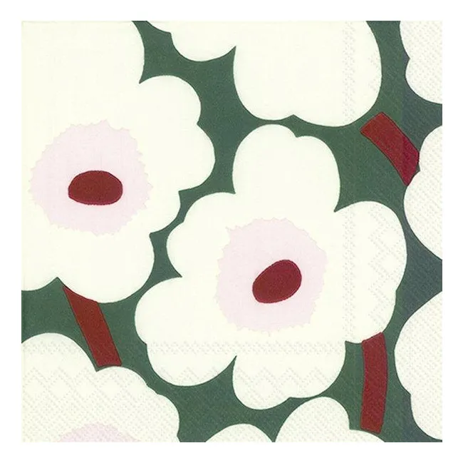 Serwetki 33x33cm Unikko Green Cream 20szt.