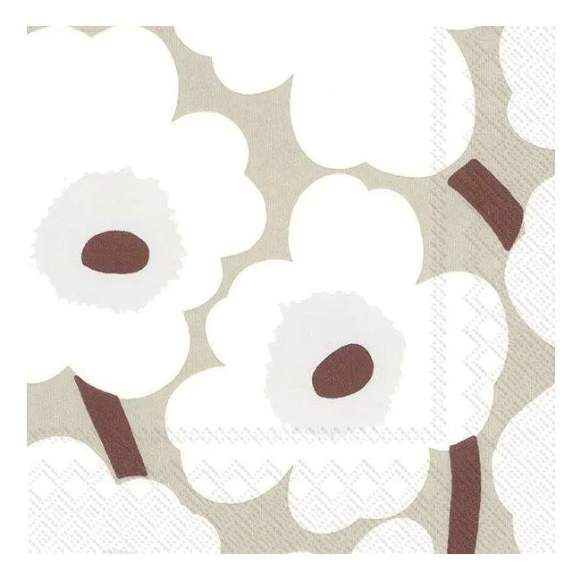 Serwetki 33x33cm Unikko White Linen 20szt.