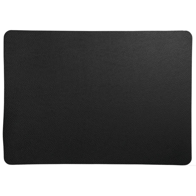 Leather Rough Placemat 46x33cm Black