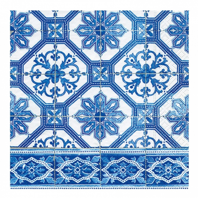Serwetki papierowe 'Blue Tiles' 33x33cm 20sztuk - 1