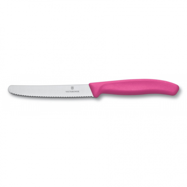 Nożyk 11cm ząbkowany różowy
