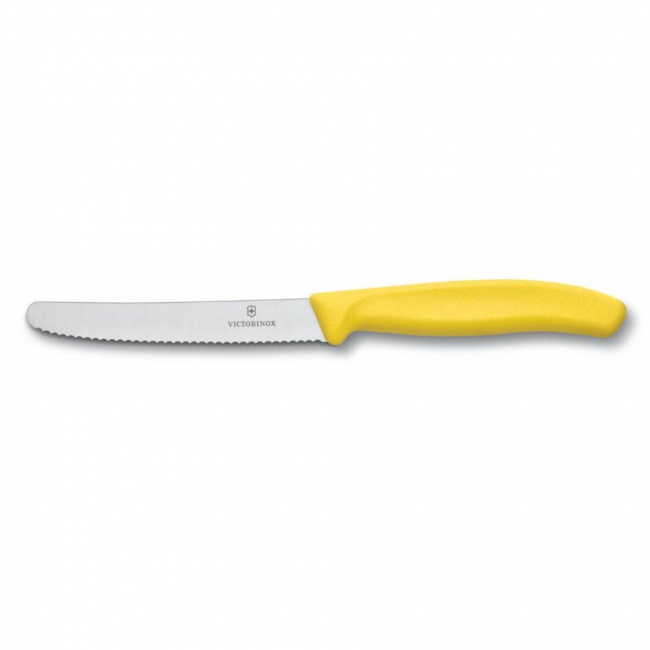 Nożyk 11cm ząbkowany żółty