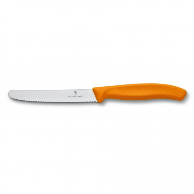 Nożyk 11cm ząbkowany pomarańczowy