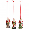 Set of 3 Nostalgic Ornaments Hanging Santa Clauses - 1