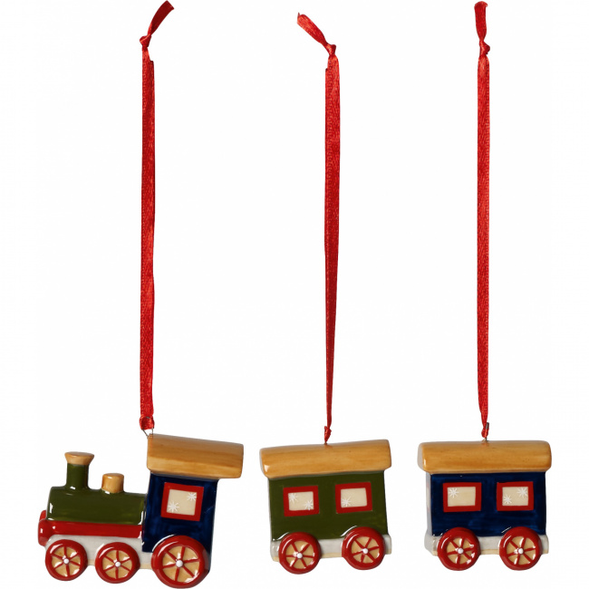 Komplet 3 zawieszek Nostalgic Ornaments pociąg - 1