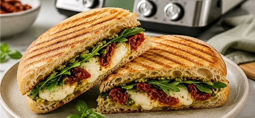 PANINI Z MOZZARELLĄ, PESTO I SUSZONYMI POMIDORAMI