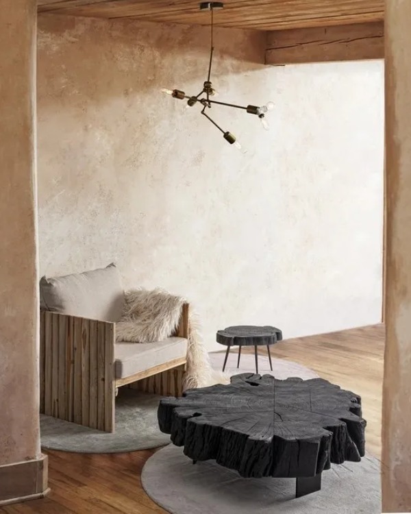 Stolik kawowy Keval 90x32 z drewna akacji czarny